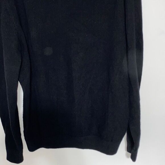 W.H Belk Men's Fine 2 Ply Cashmere Black Long Sleeve Sweater Size Large - Picture 7 of 10